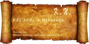 Köblös Nikolett névjegykártya