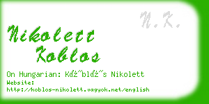 nikolett koblos business card